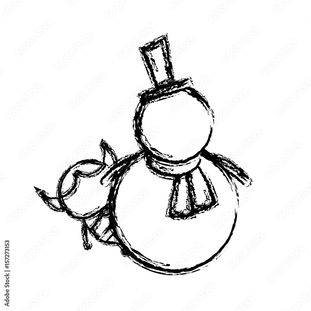 christmas cute, funny snowman with scarf and hat vector illustration christmas cute, funny snowman with scarf and hat vector illustration