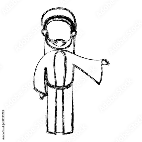 cartoon joseph man father christianity vector illustration