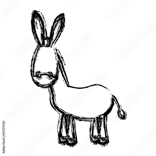 cute mule manger character design vector illustration
