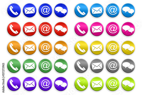 Contact us buttons isolated on a white background