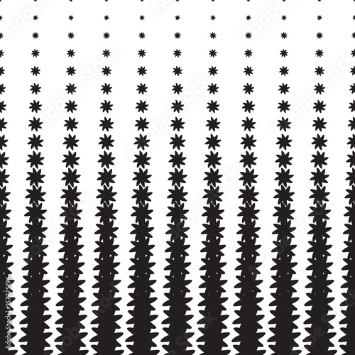 Black and white abstract design of geometric shapes. Monochrome halftone on a white background
