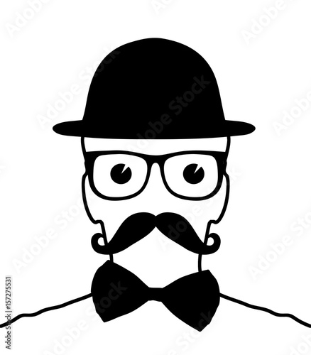 Mann mit Brille, Bart und Hut