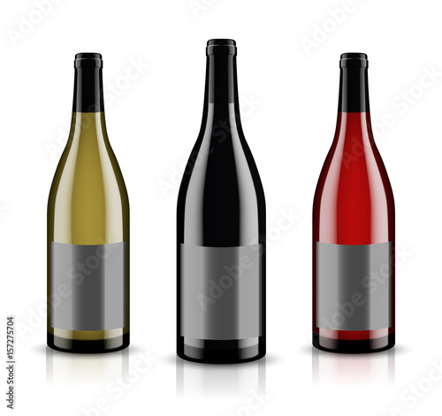 Mockup wine bottle. vector design.