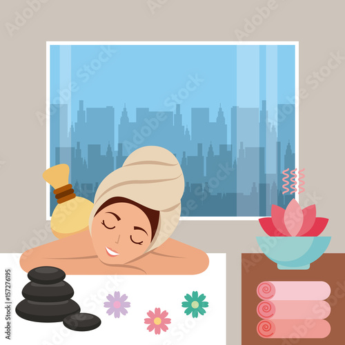 beauty girl spa illustration vector design graphic icon