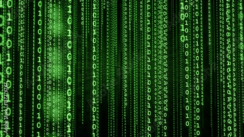 Green Binary Matrix Background 