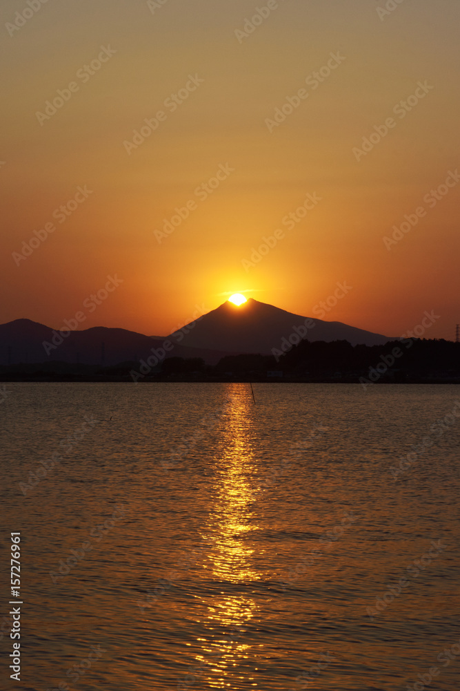 筑波山山頂 日没 筑波山山頂 日没