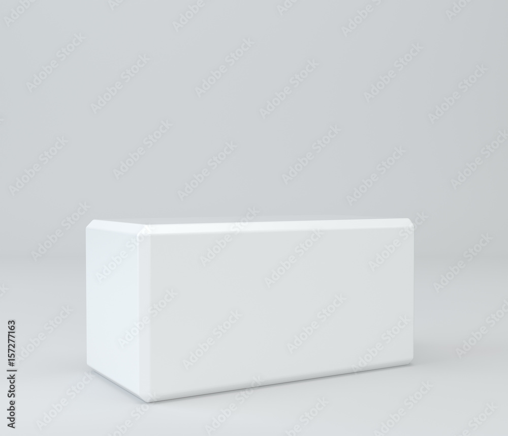 White pedestal on wall studio background. 3d rendering White pedestal on wall studio background. 3d rendering