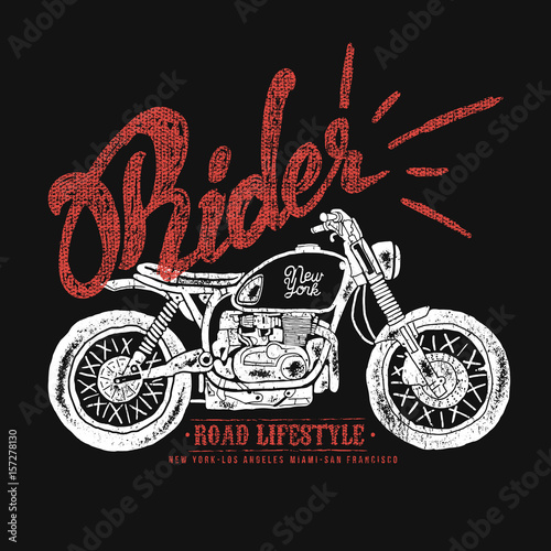 Vintage Motorcycle hand drawn vector