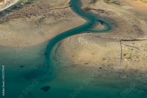 Bild auf Leinwand Vue aérienne de l'estuaire de la Rance - 35 - France