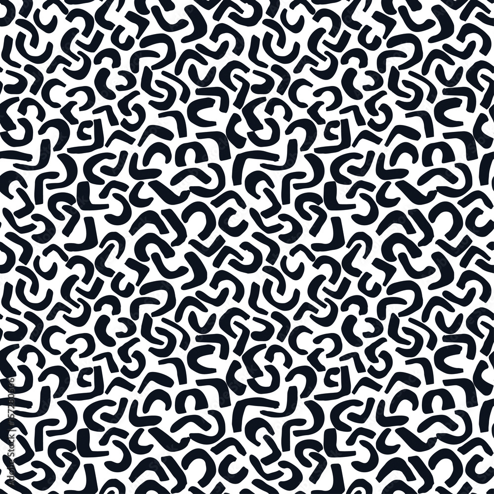 Fototapeta premium Memphis style hand drawn textured seamless pattern