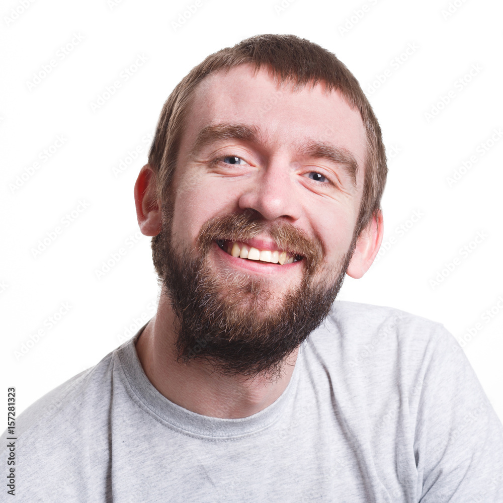 Facial expression, emotions, cheerful man laughing Facial expression, emotions, cheerful man laughing