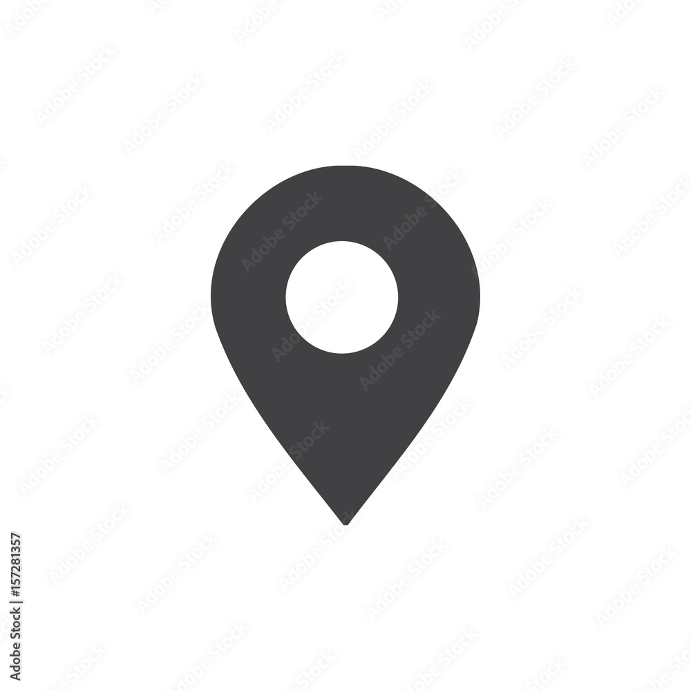 Map pointer icon in black on a white background. Vector illustration Map pointer icon in black on a white background. Vector illustration