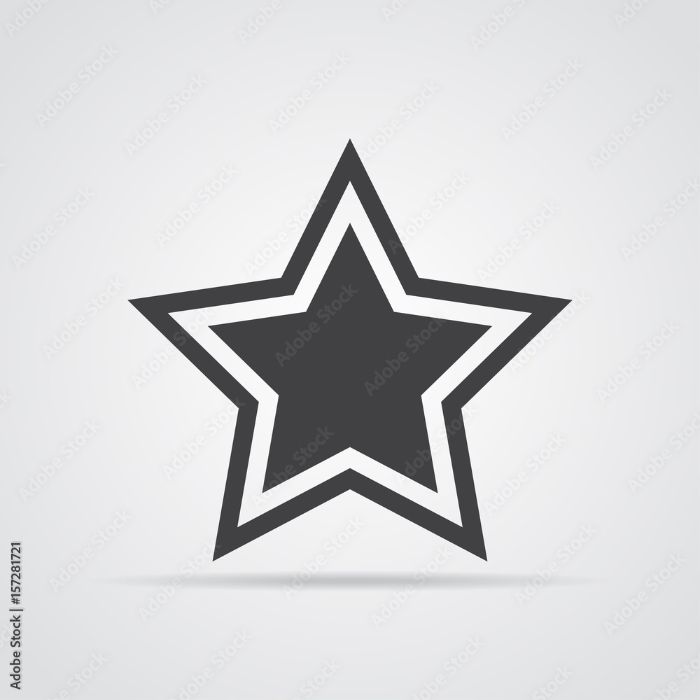 Star icon in flat design. Gray star icon on white background. Vector illustration Star icon in flat design. Gray star icon on white background. Vector illustration