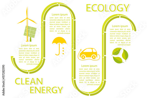 vector infographic design template ecology, clean energy