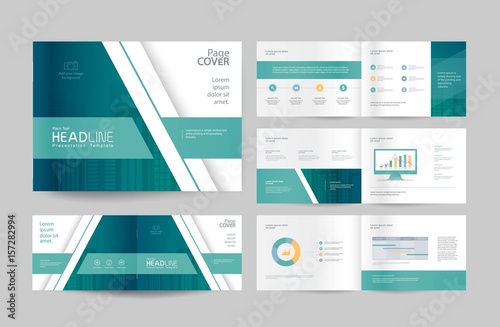 business brochure design template and page layout for company profile, annual report,with page cover design 