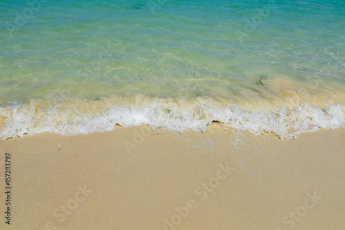 Waves in the ocean and sand on the beach