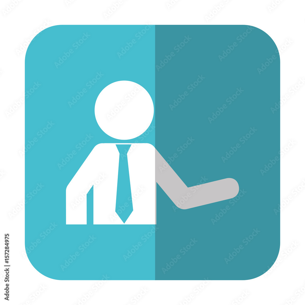 businessman icon over blue square and white background. vector illustration businessman icon over blue square and white background. vector illustration