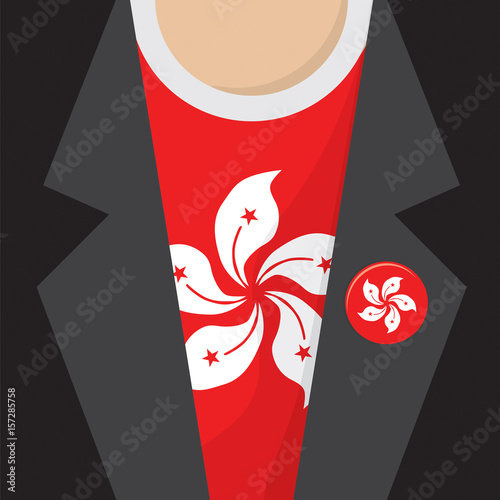 T-Shirt With Hongkong Flag Vector Illustration