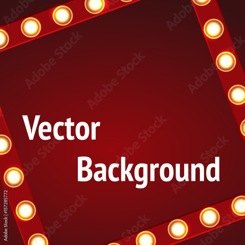 Retro red billboard background with text. Vector Illustration