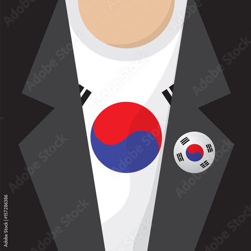 T-Shirt With South Korea Flag Vector Illustration