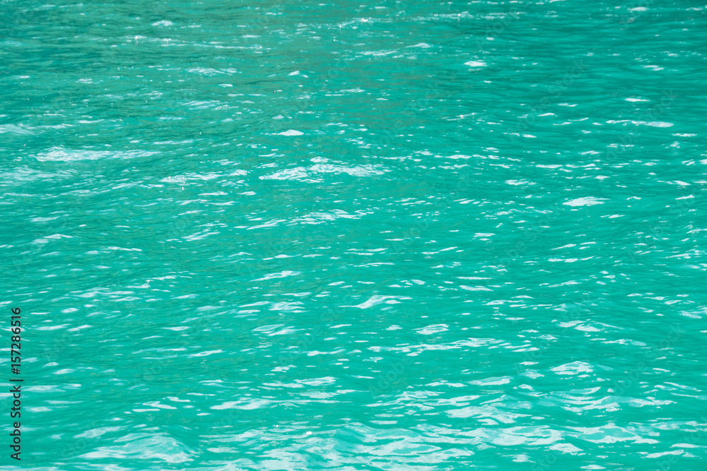 Emerald green water sea nature texture and background