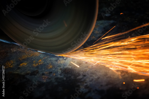 Sparks from grinder