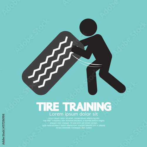 Tire Training Workout Symbol Vector Illustration