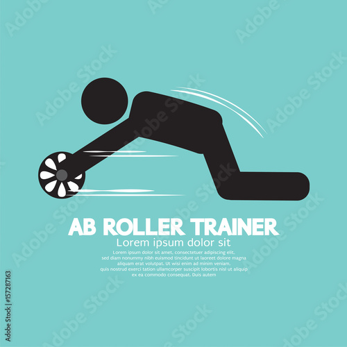 Ab Roller Trainer Symbol Vector Illustration