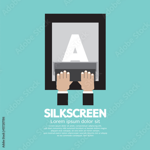 Silkscreening With Squeegee Vector Illustration