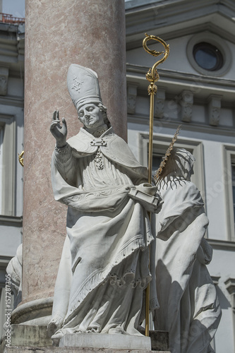 Detail der Annasäule in Innsbruck: Vigilius, Patron der Diözese Trient,  Österreich photo