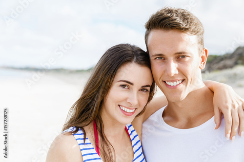 Romantic young couple on the beach