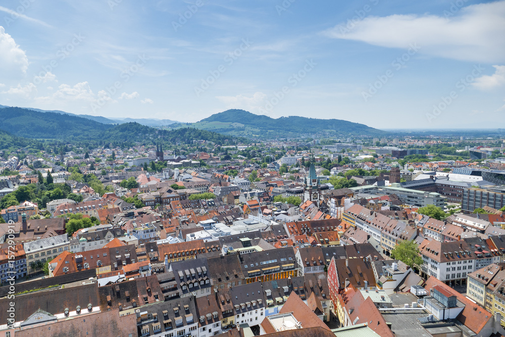 Fototapeta premium an aerial view over Freiburg