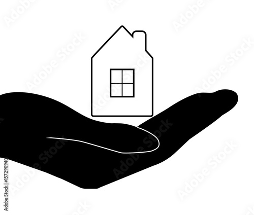 House in the hand logotype