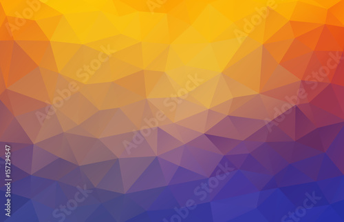Flat 2D bright yellow and blue abstract triangle shape background