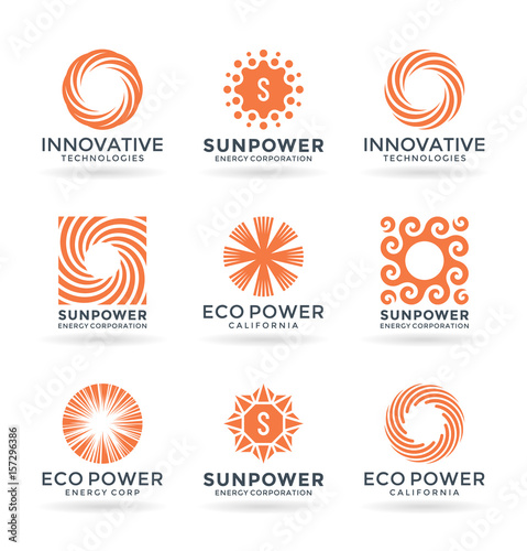 Vector sun energy icons
