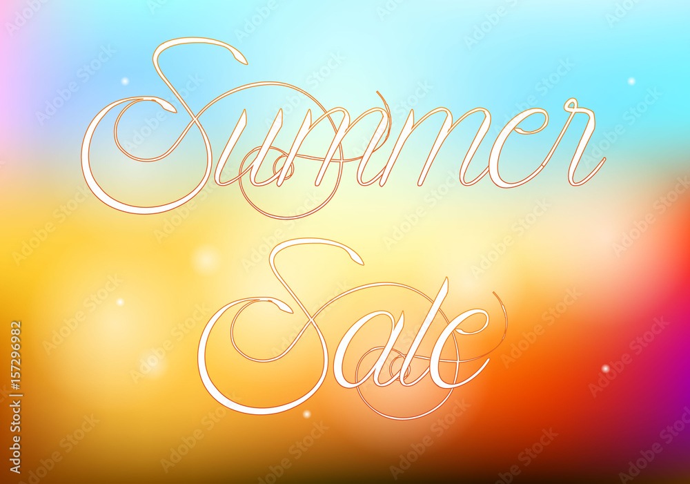 Summer sale illustration with abstract colorful background