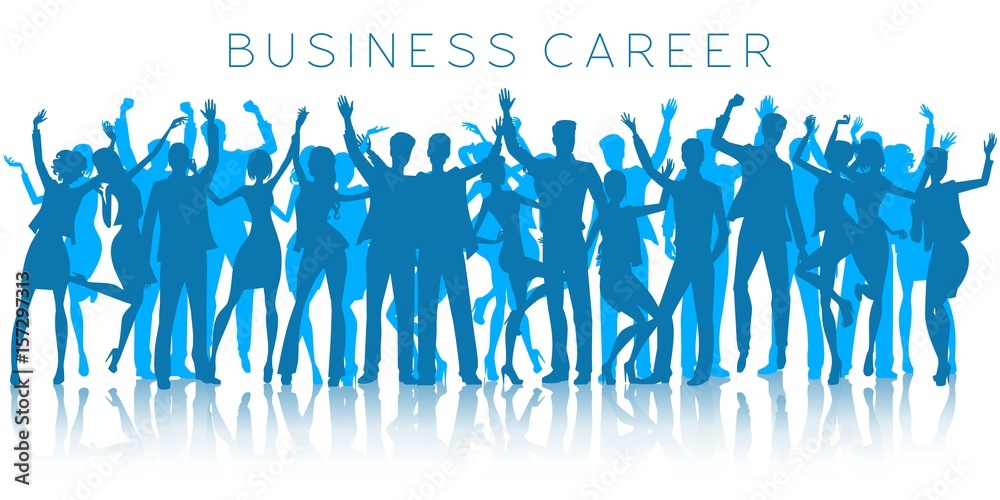 Naklejka premium Successful human silhouettes