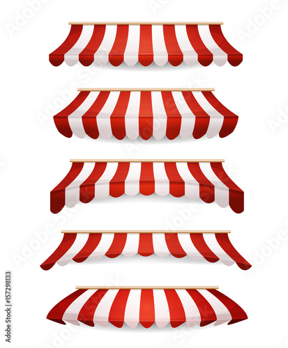 Striped Awnings For Market Store