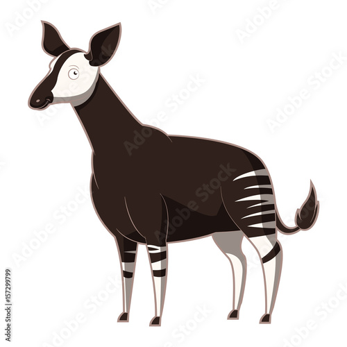 Cartoon smiling Okapi