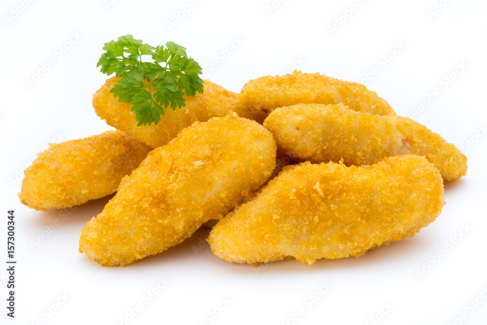 Nugget chiken on the white background. Nugget chiken on the white background.