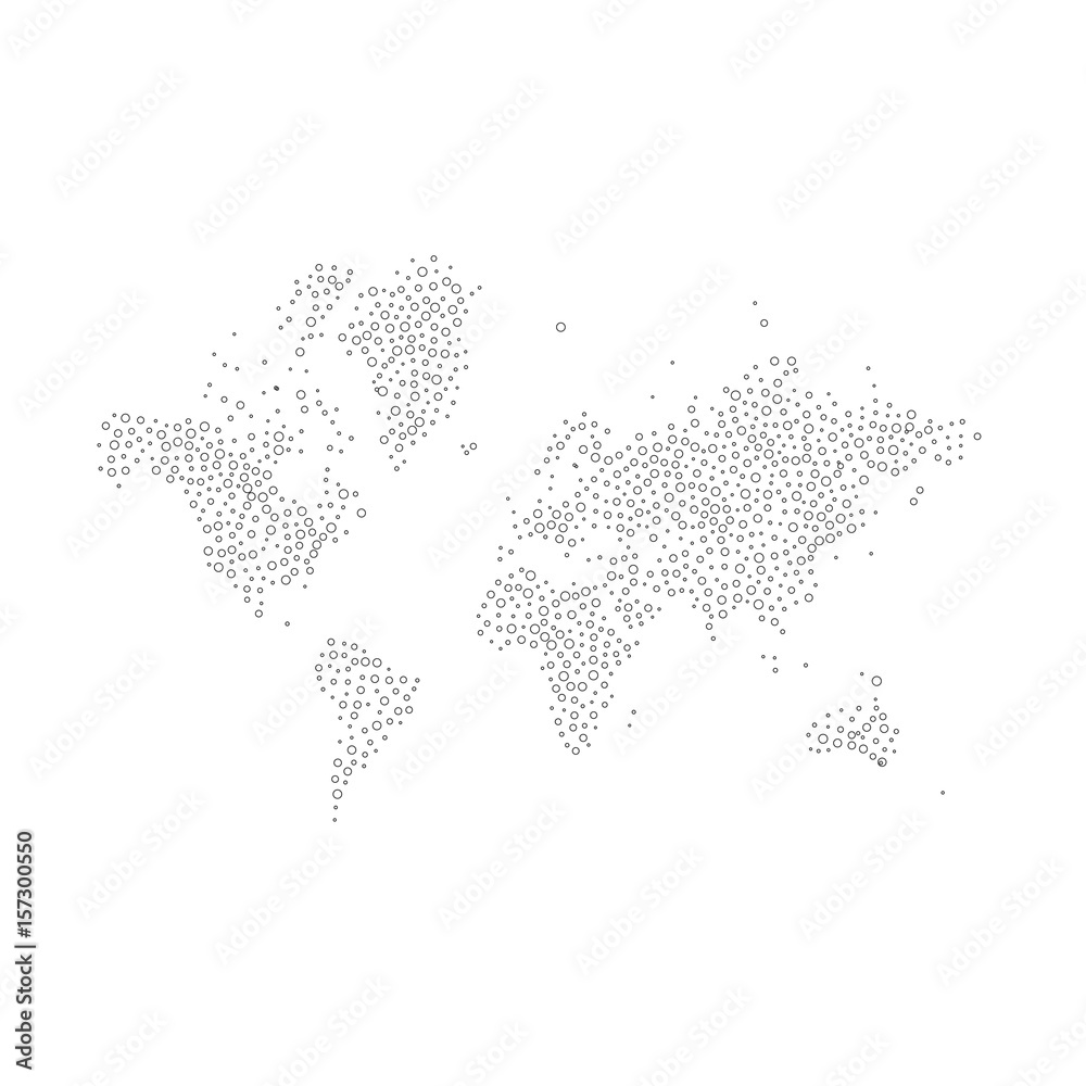 World Map with Abstract Circles Pattern World Map with Abstract Circles Pattern