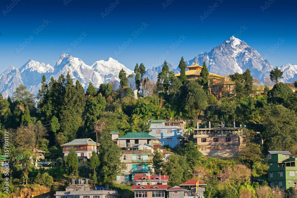 Pandim Mountain range of Himalaya, at Rinchenpong - Sikkim , India