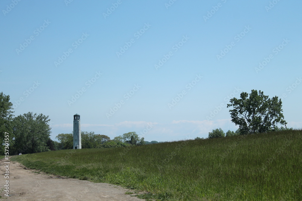 lighthouse in field
