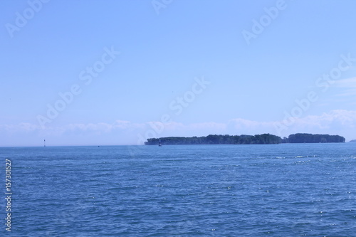 water, island, sky