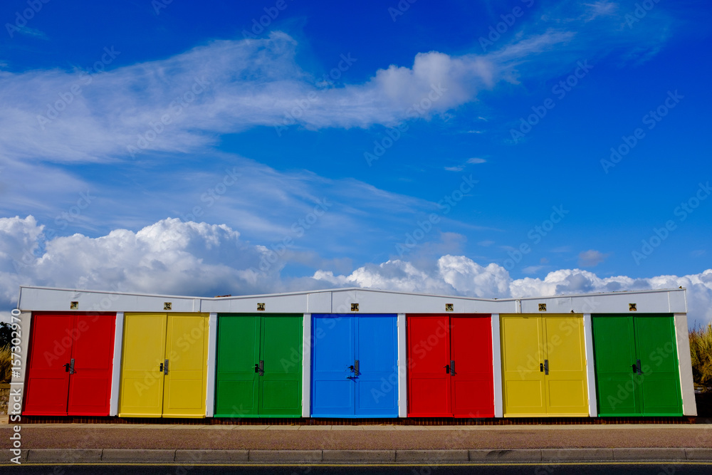 Colourful Beach Huts in Exmouth Devon Colourful Beach Huts in Exmouth Devon