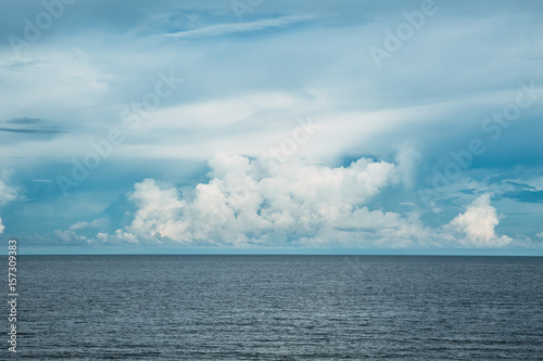 perfect ocean and skyline. dramatic seascape. sea view with blue sky cloud summer landsacpe.