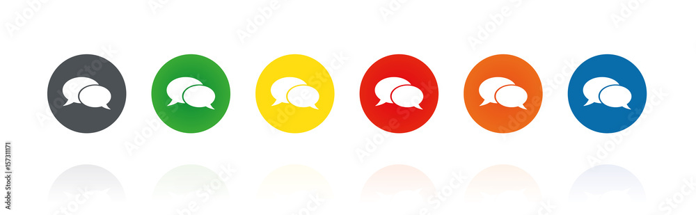 Sprechblasen - Feedback - Diskussion - Farbige Buttons Sprechblasen - Feedback - Diskussion - Farbige Buttons