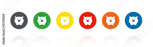 Sparschwein - Farbige Buttons