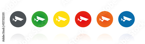 Überwachungskamera Symbol - Farbige Buttons