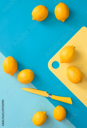 Lemons on a kitchen table concept